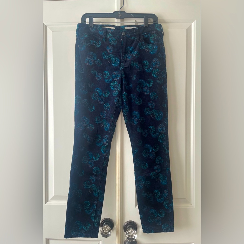 Pilcro and the Letterpress Velvet Skinny Jean “Script” Size 29 Navy Blue
